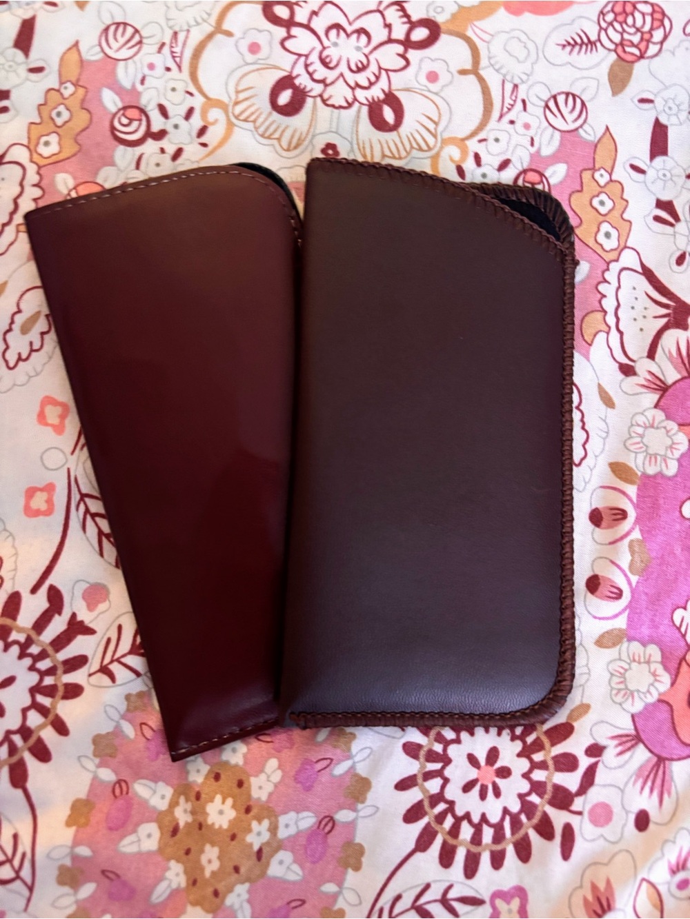Brown and Burgundy Glasses Case Duo